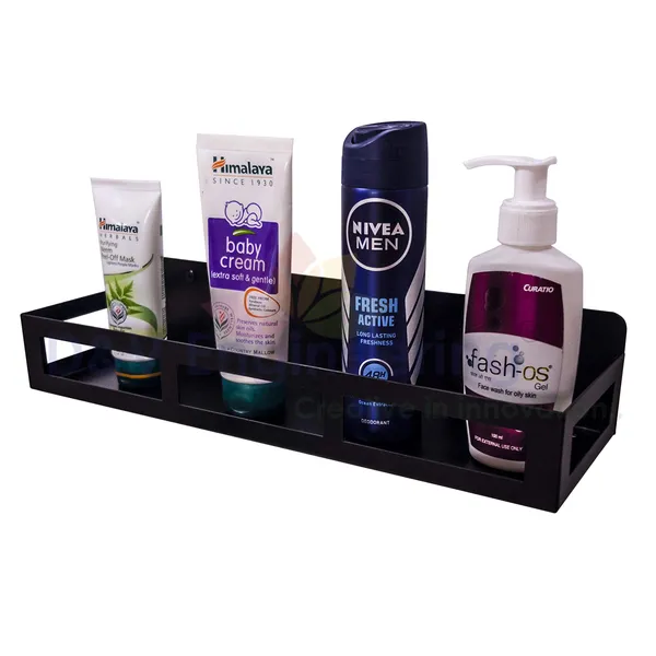 Black_Sturdy_Powder_Coated_Wall_Mounted_Kitchen/Bathroom_Shelf_Organizer_Storage_Holder_Rack