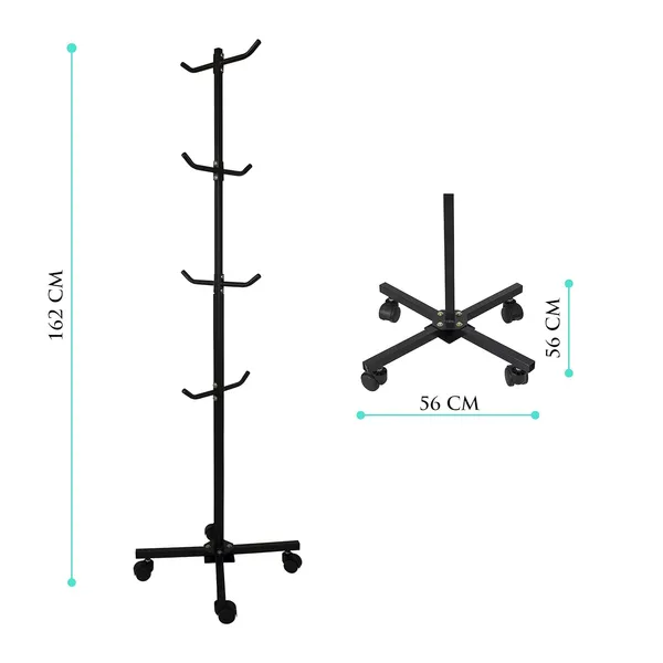 Movable_Vertical_Stand_For_Coat_Hanging,Scarf,Umbrella,Hand_Bag,Belt,Hat_Cap,Helmets,Cloths_Organizer_Hanging_Rack_For_Bedroom_With_8_Hooks_(DVCH-04B)
