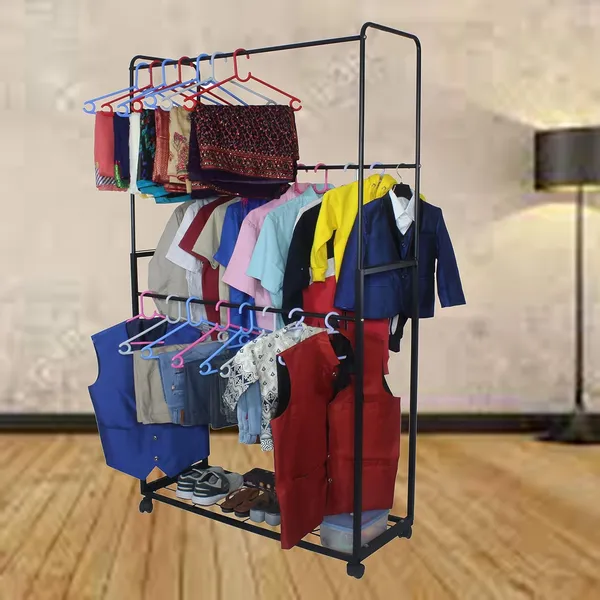 Heavy_duty_cloth_hanger_rack_with_wheel,garment_rack,drying_rack_for_hanging_cloths_for_home_with_shelf_,_Black_(DVCH-01B)