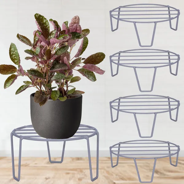 Metal_flower_Plant_Stand,_Grey,4_Pieces(DVPOT-06W-S4)