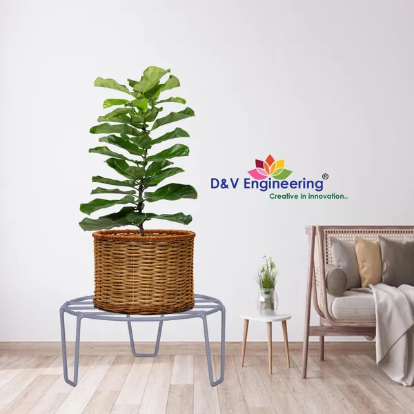 Metal_planter_Stand,_Grey,_Ring_dia-8.5",_Height-_4",_2_Pieces_(DVPOT-02W)