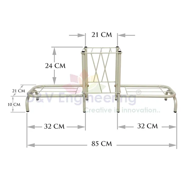 Indoor/Outdoor_3_Pot_Stand/Plant_Stand_for_Home/Garden_Decor,_85cm-Wide,33cm-Height_-_Grey
