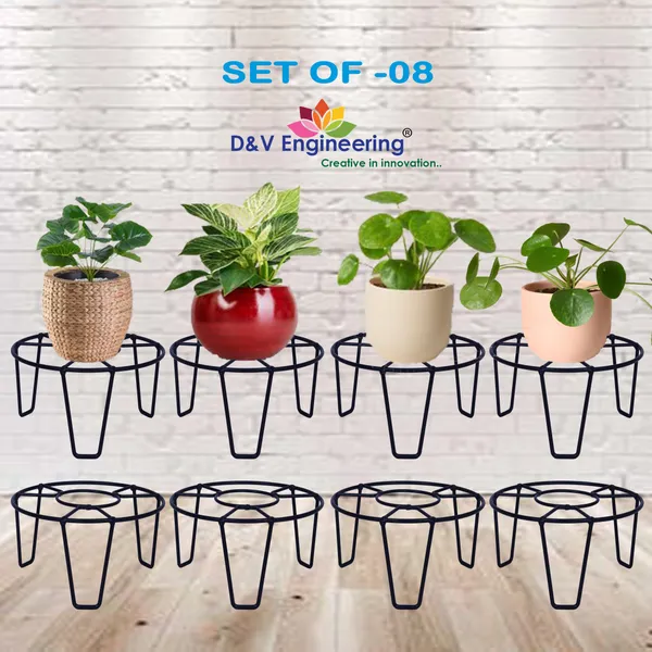 Indoor/Outdoor_Flower_Pot/Plant_Stand_for_Home_Garden_or_Balcony_decor_-_Set_of_8_(DVPOT-10B-08)