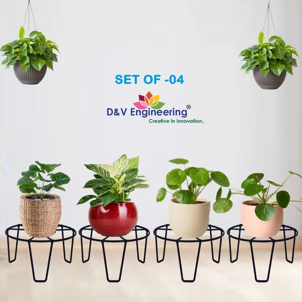 Metal_plant_Pot_Stand,_Black,_22_cm,_4_Pieces(DVPOT-10B-04)