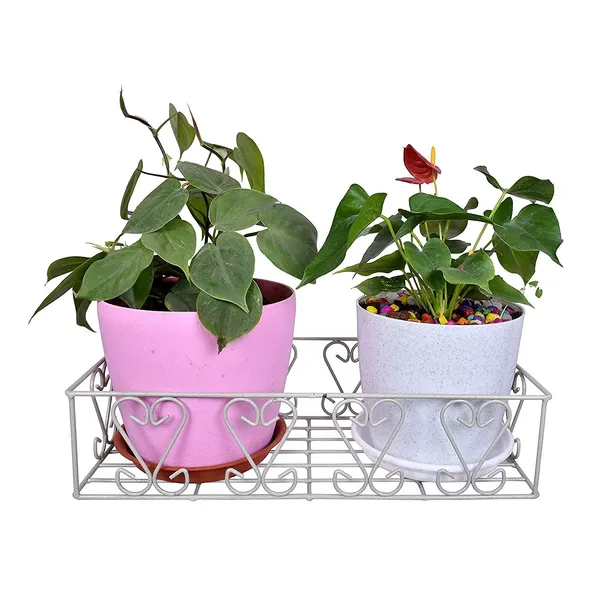 Railings_Pot_Stand/Flower_Plant_Display_Stand_for_Multiple_Plants_Balcony_(Adjustable_Hanger_-_Grey)_DVPOT-18W-A
