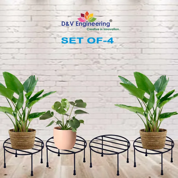 Black_Set_of_4_Plant_Stand/Flower_Pot_Stand