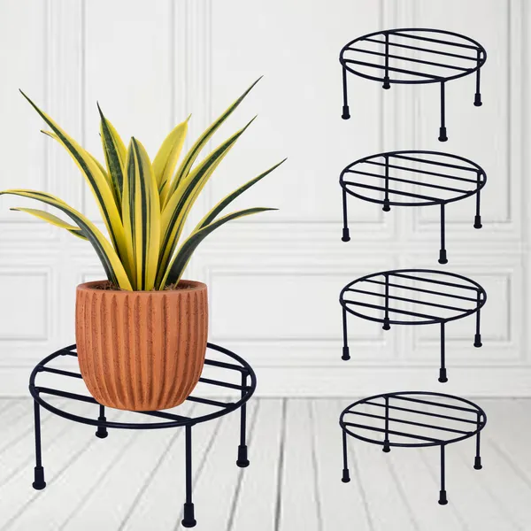 Black_Set_of_4_Plant_Stand/Flower_Pot_Stand