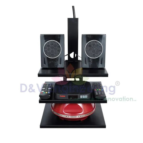 Triple_Shelf_Wall_Mount_Stand/Set_Top_Box_Stand,_Tray_Size-11"X_9"_-_Black_(DVSTB-07B)