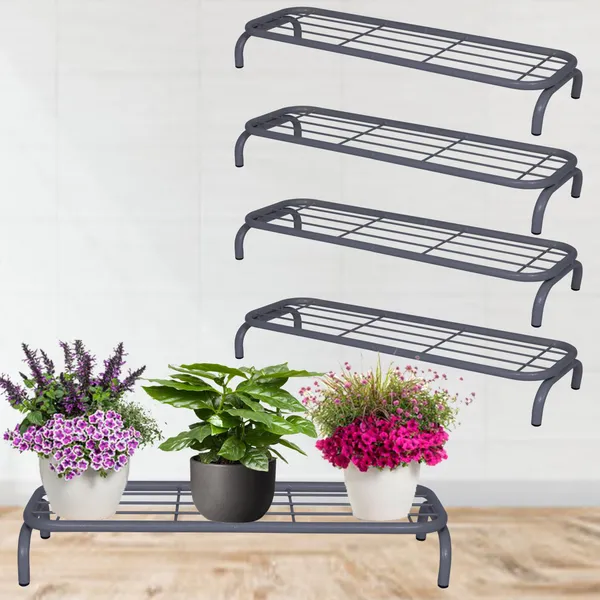 Indoor/Outdoor_planter_stand/Pot_Stand/plant_Stand_for_Home/Garden_D?cor_(26_inches_Wide_-_Set_of_4,_Grey)_DVPOT-03W-04