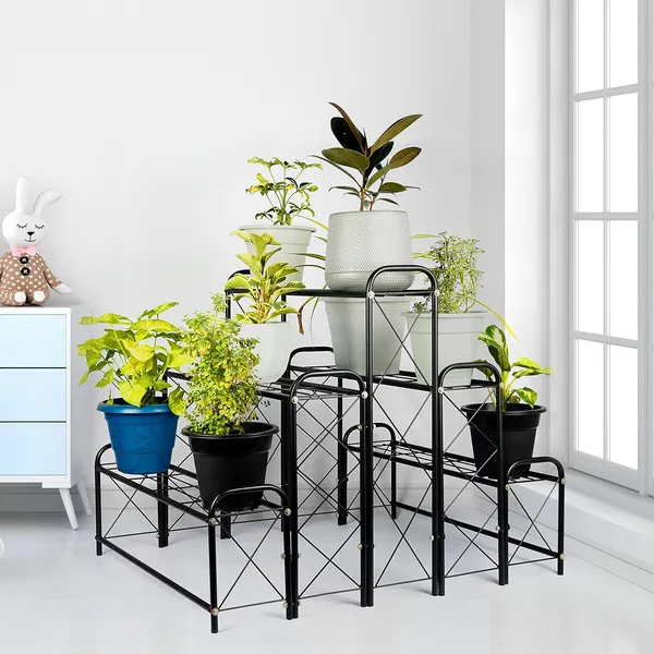 Indoor/Outdoor_5_Tier,_Planter_stand,_Flower_pot_stand_for_Home_and_Garden_Decor_-_Black