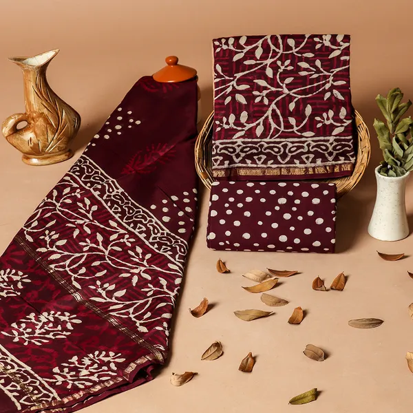 Chanderi_Silk_White_and_Maroon_Hand_Block_Ethnic_Motif_Printed_Unstitched_Suit_Set