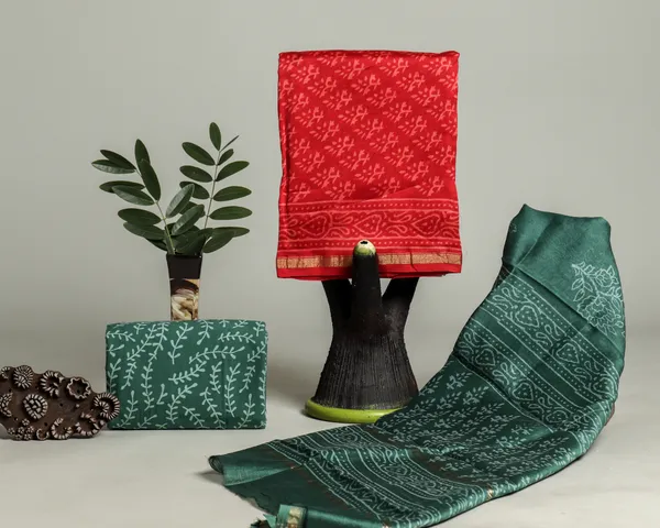 Chanderi_Silk_Red_and_Green_Hand_Block_Ethnic_Printed_Unstitched_Suit_Set