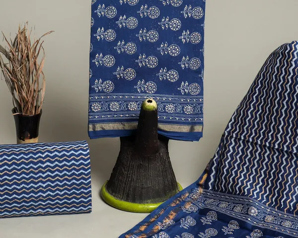 Chanderi_Silk_Navy_Blue_and_Golden_Hand_Block_Ethnic_Motif_Printed_Unstitched_Suit_Set