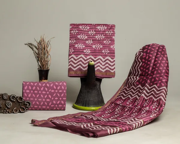 Chanderi_Silk_Mauve_and_White_Hand_Block_Floral_Printed_Unstitched_Suit_Set