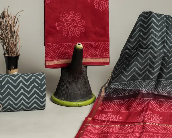 Chanderi_Silk_Red_and_Black_Ethnic_Motif_Printed_Unstitched_Suit_Sets