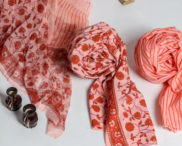 Cotton_Peach_and_Red_Hand_Block_Floral_Printed_Unstitched_Suit_Set