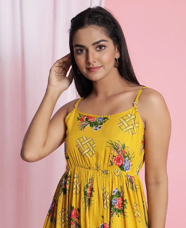 Yellow_Abstract_Floral_Printed_Midi_Dress