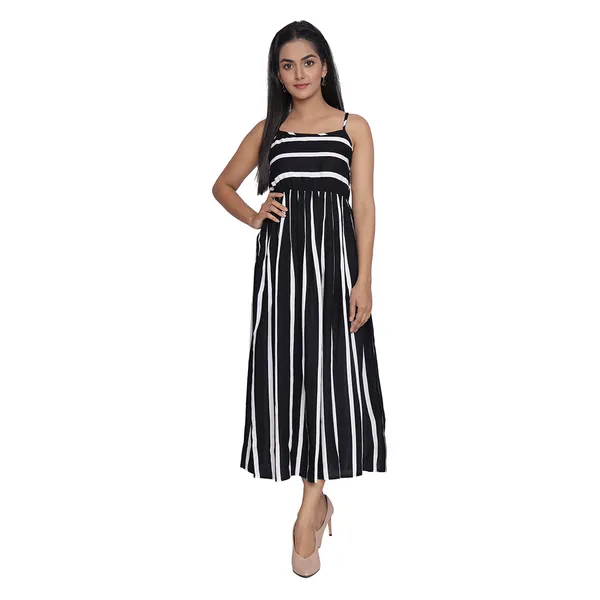 Black_Striped_Printed_Midi_Dress