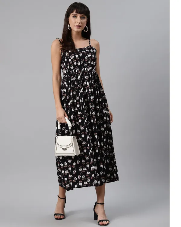 Blue_Abstract_Printed_Midi_Dress