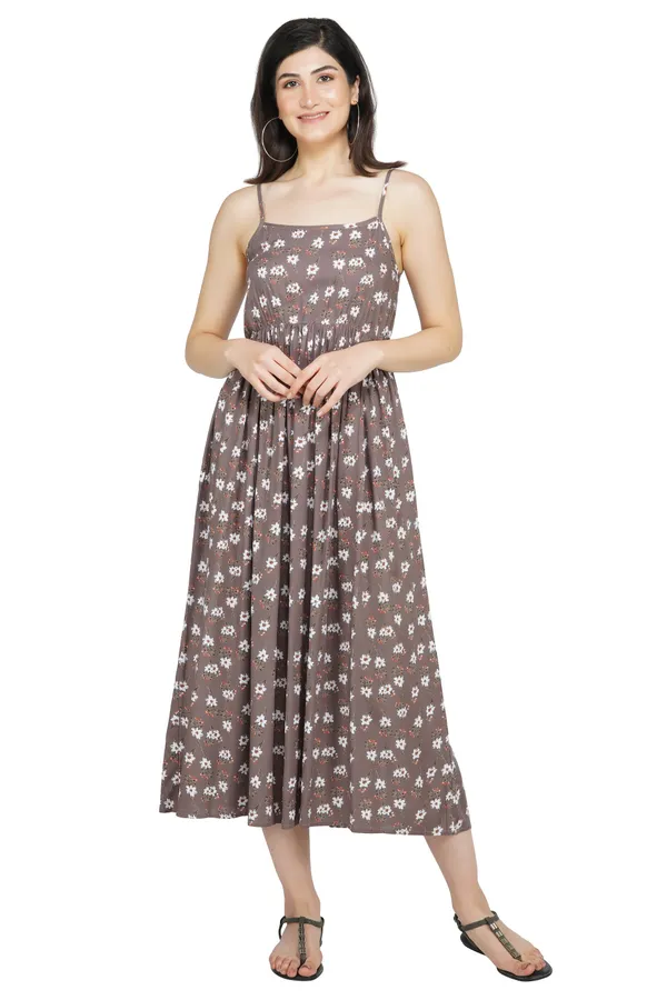 Taupe_Floral_Printed_Midi_Dress