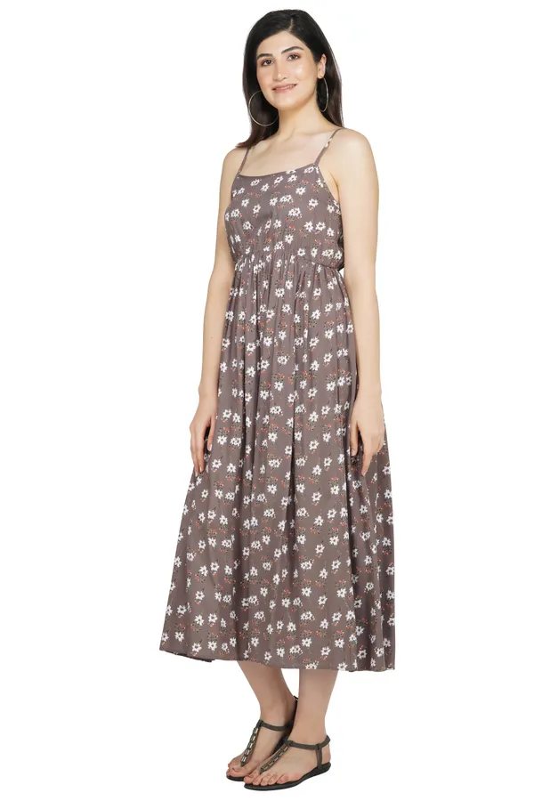 Taupe_Floral_Printed_Midi_Dress