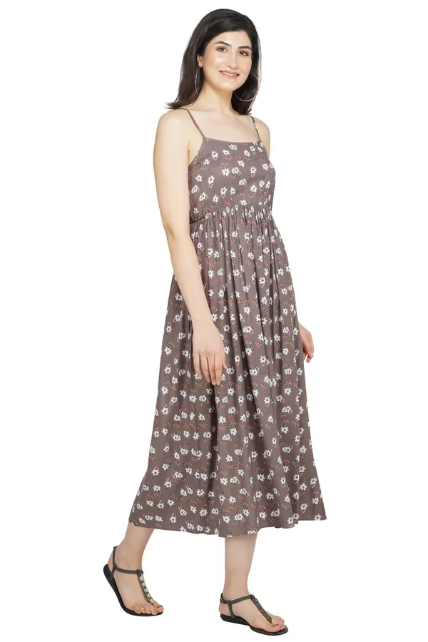 Taupe_Floral_Printed_Midi_Dress