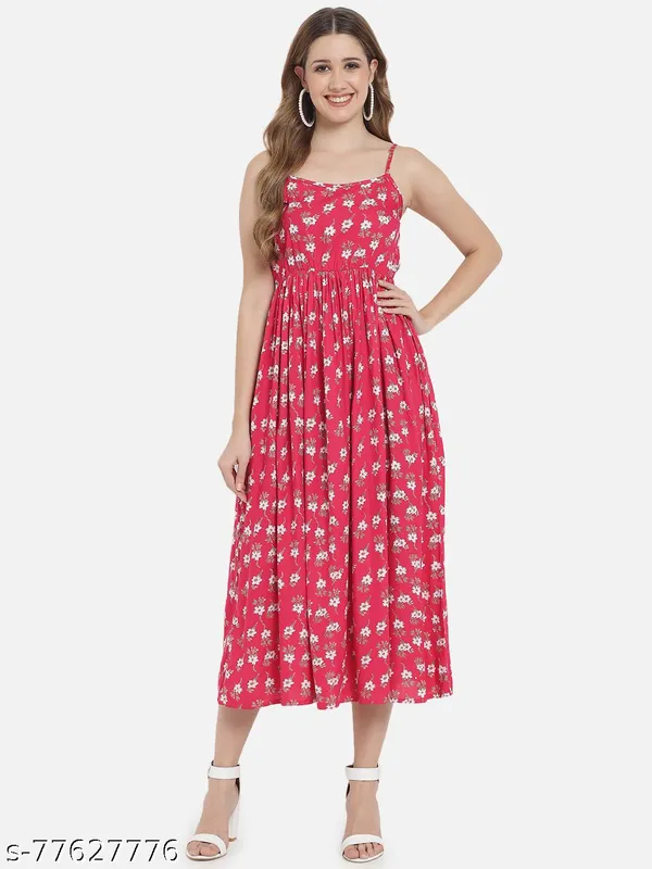 Pink_Floral_Printed_Midi_Dress