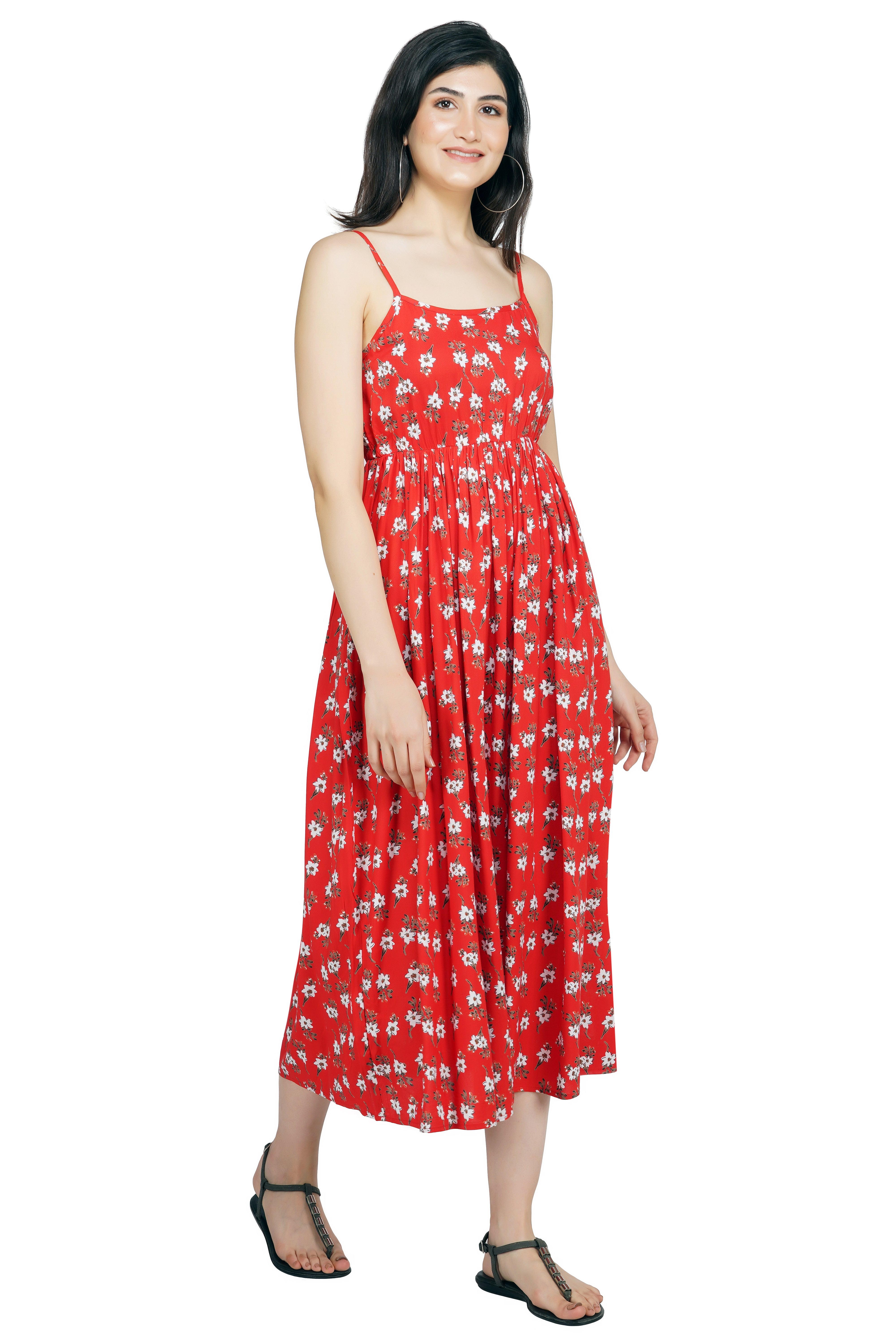 Pink_Floral_Printed_Midi_Dress