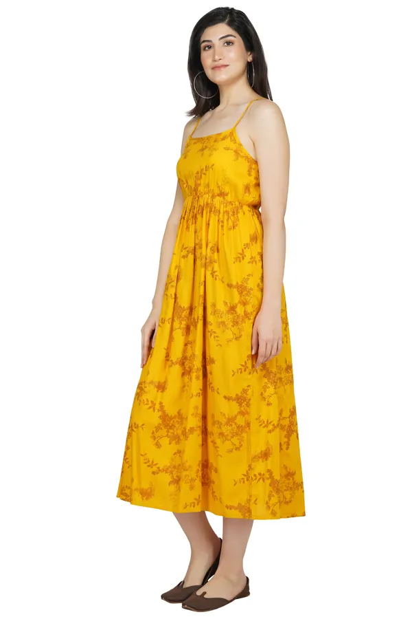 Yellow_Floral_Printed_Midi_Dress
