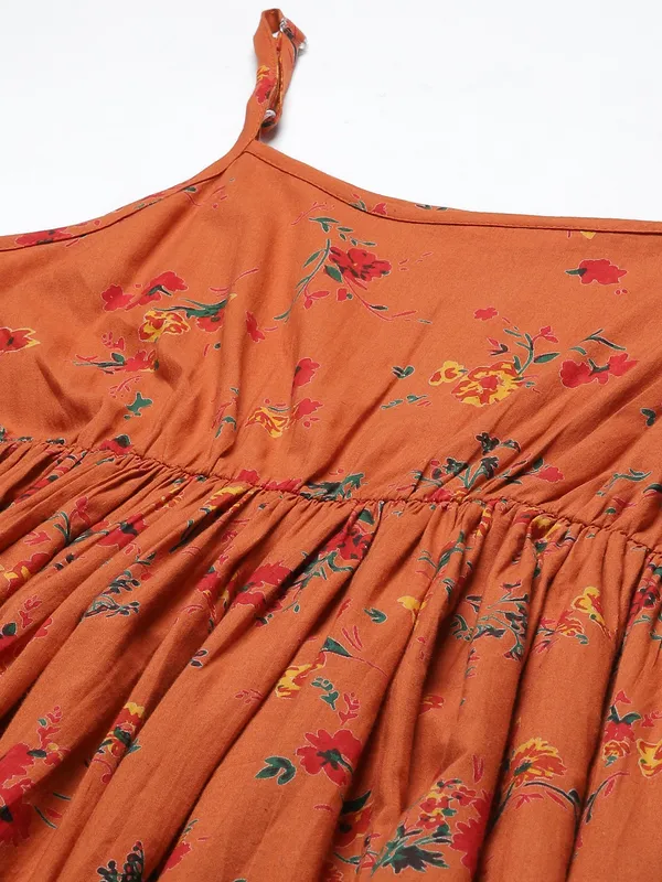 Orange_Floral_Printed_Midi_Dress