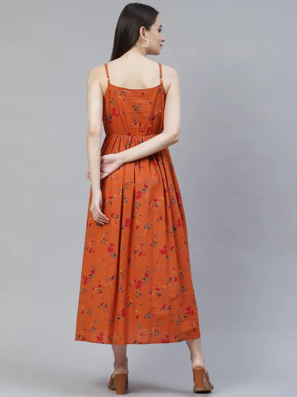 Orange_Floral_Printed_Midi_Dress