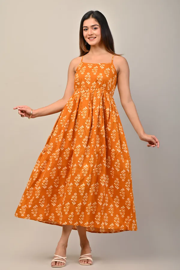 Yellow_and_White_Ethnic_Floral_Print_Midi_Dress
