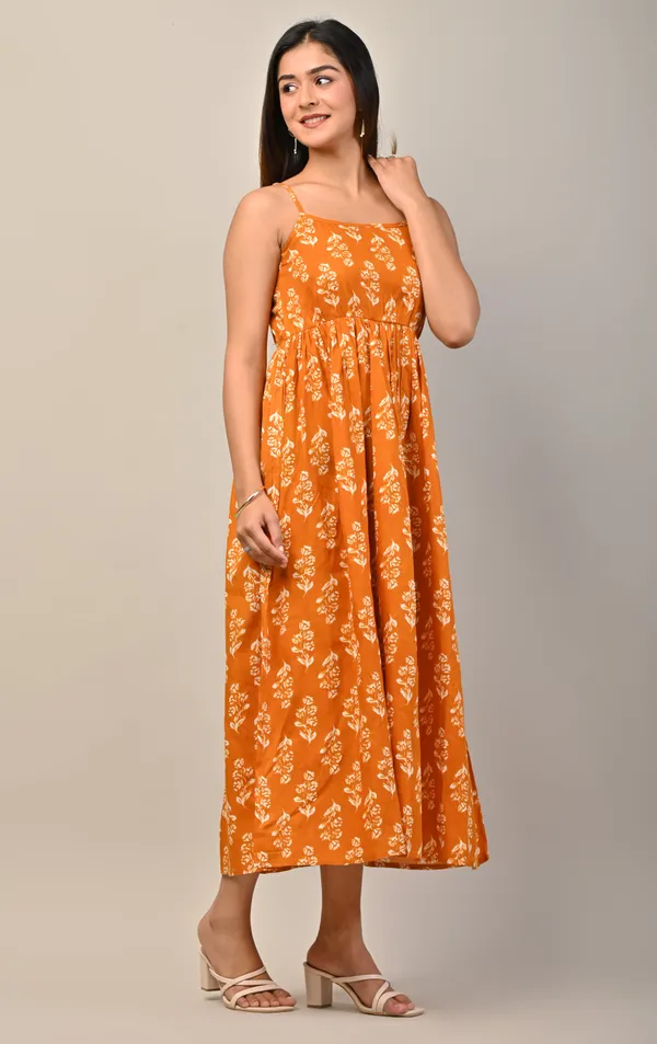 Yellow_and_White_Ethnic_Floral_Print_Midi_Dress