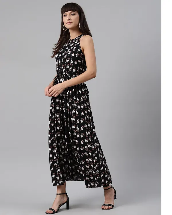 Yellow_and_White_Ethnic_Floral_Print_Midi_Dress