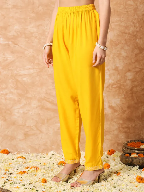Yellow_Bandhani_Embroidered_Anarkali_Suit_with_Dupatta