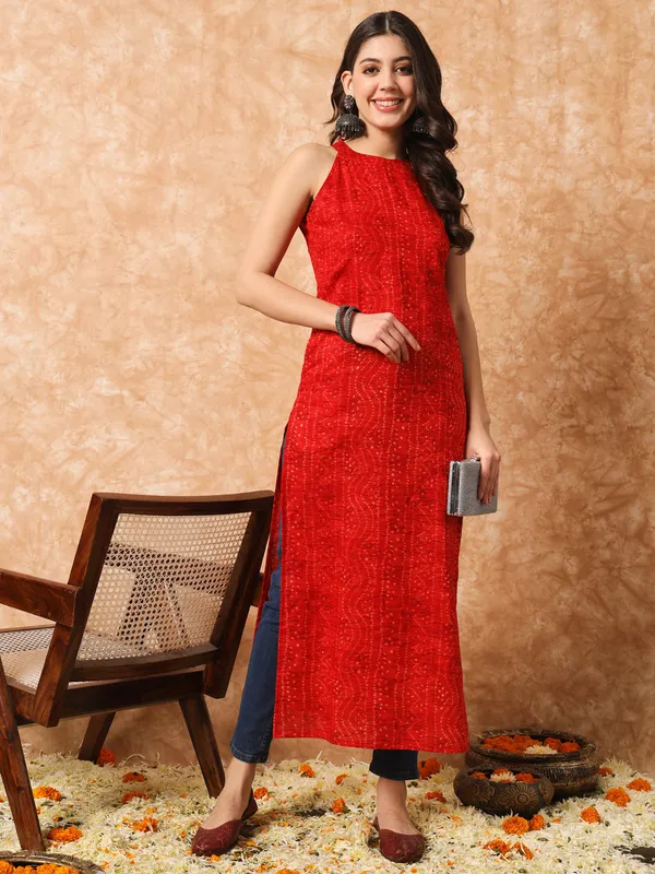 Red_Bandhani_Straight_Indo