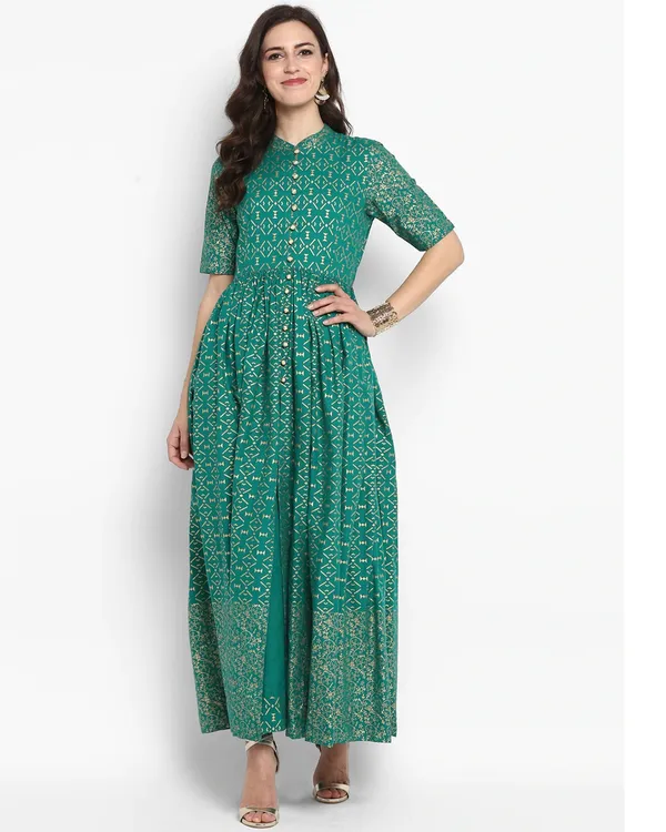 Green_Geometric_Printed_Maxi_Dress