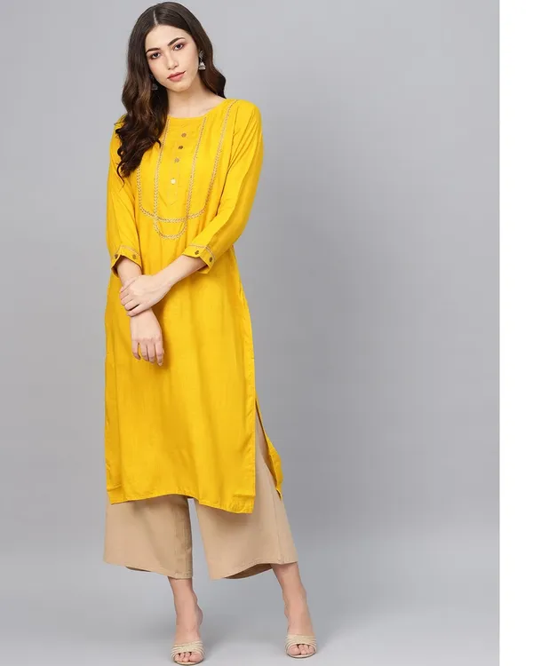 Yellow_Embroidery_Straight_Kurta