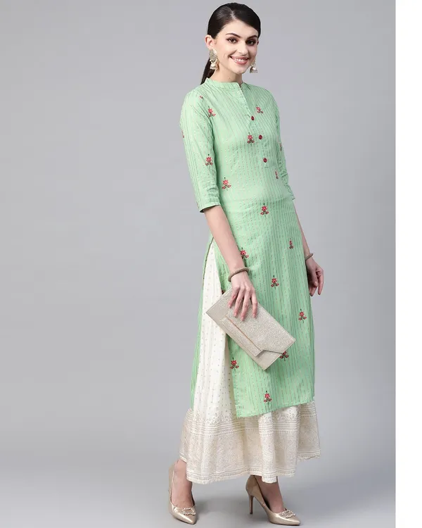 Mint_Green_Printed_Stylish_Straight_Kurta