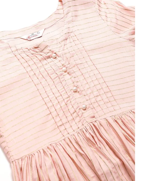 Peach_Striped_Flared_Kurta