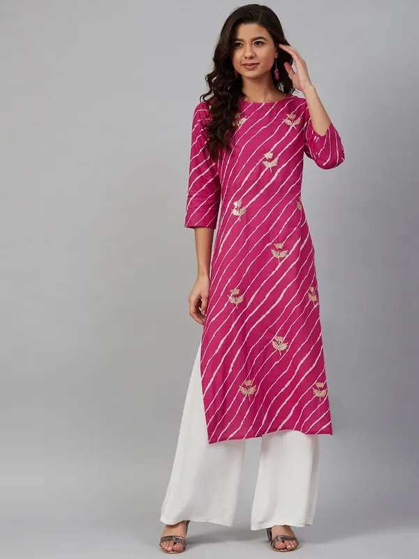 Pink_Leheriya_Gota_Patti_Kurta