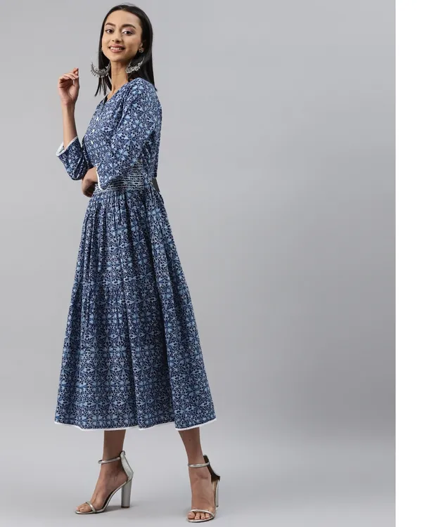 Navy_Blue_Ethnic_Floral_Printed_Midi_Dress
