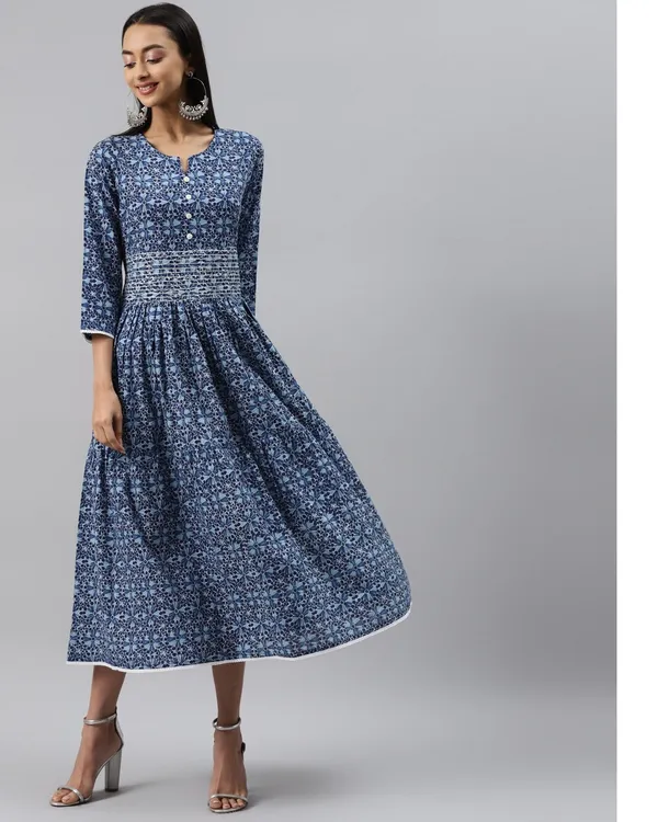 Navy_Blue_Ethnic_Floral_Printed_Midi_Dress