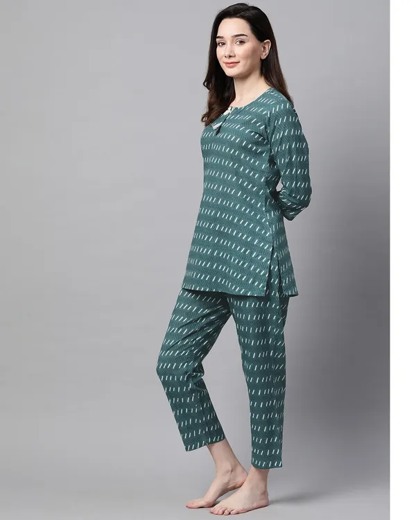 Women_Teal_Green_Ethnic_Night_Suit