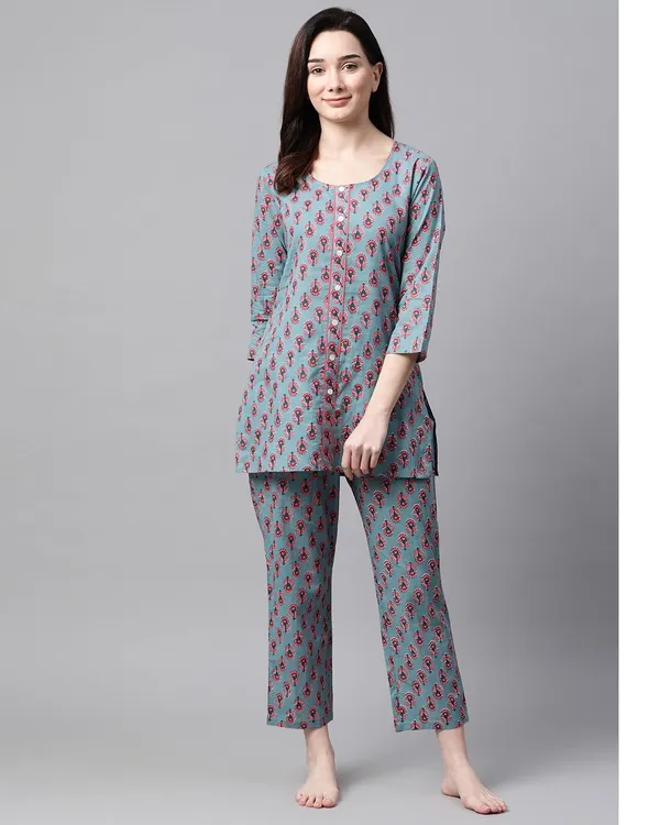 Blue_Floral_Printed_Night_Suit