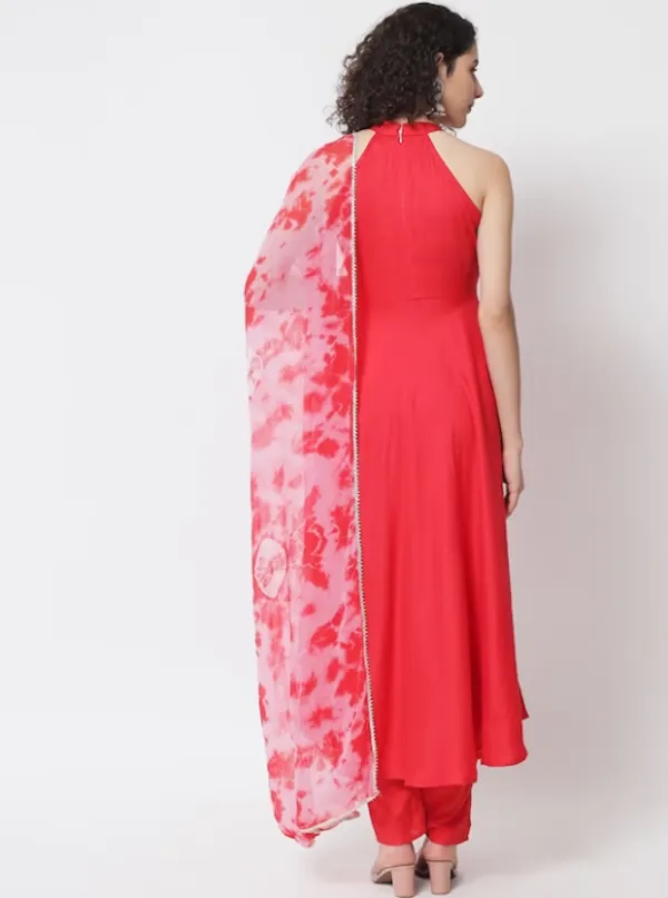 Red_Flared_Kurta_Set_with_Dupatta
