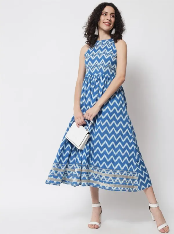 Azure_Blue_Chevron_Midi_Dress