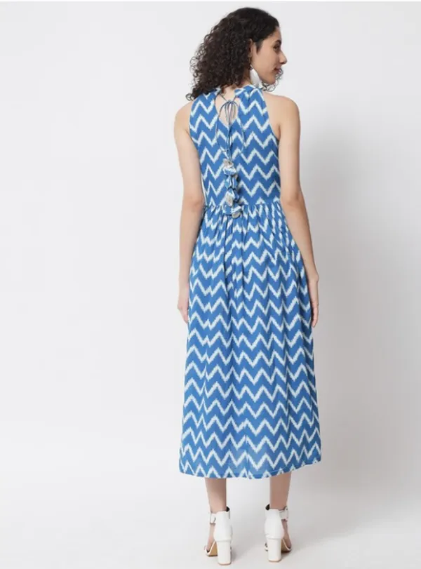 Azure_Blue_Chevron_Midi_Dress