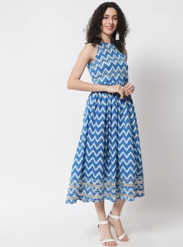 Azure_Blue_Chevron_Midi_Dress