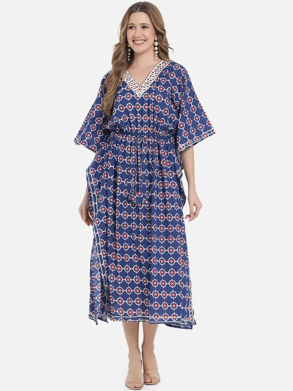 Blue_Ethnic_Geometric_Printed_Kaftan